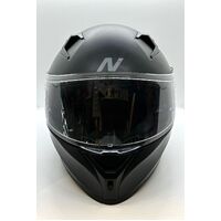 Nitro N501 Solid Matte Black Mens Motorcycle Helmet Size XL 61-62 Built-in Visor