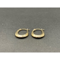 Ladies 9ct Yellow Gold Oval Hoop Earrings