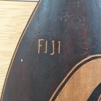 Fiji Wooden Tribal Mask Ornamental Wall Art Carved Fish Design 49cm