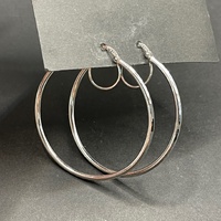 Large View Ladies 9ct White Gold Round Hoop Earrings