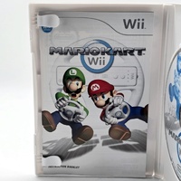 Mario Kart Wii Nintendo Game with Genuine Black Steering Wheel Attachment