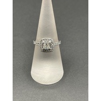 Ladies 18ct White Gold Diamond Halo Ring