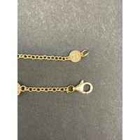 Ladies 18ct Yellow Gold Box Link Charm Bracelet