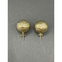 Ladies 18ct Yellow Gold Ball Stud Earrings