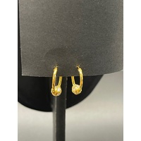 Ladies 21ct Yellow Gold Cubic Zirconia Hoop Earrings