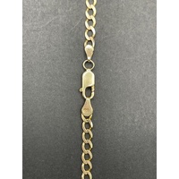 Unisex 9ct Yellow Gold Flat Curb Link Necklace