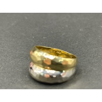 Ladies 18ct Two Tone Gold Double Ring
