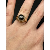 Ladies 14ct Yellow Gold Multi Colour Pearl Ring