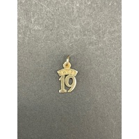 Ladies 9ct Yellow Gold Sweet 19 Pendant