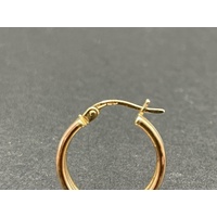 Ladies 9ct Three Tone Gold Round Hoop Earrings