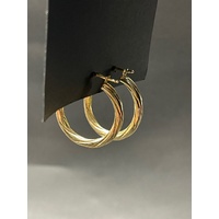 Ladies 9ct Yellow Gold Round Hoop Earrings
