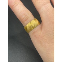 Unisex 21ct Yellow Gold Wide Band Ring