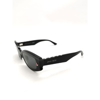Jimmy Choo JC 5015U 5000/87 Ladies Black Oval Sunglasses with Studs Grey Lenses