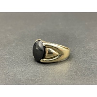 Men's 9ct Yellow Gold Black Onyx Gemstone Ring
