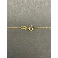 Childs 9ct Yellow Gold Curb Link Necklace & Evil Eye Pendant