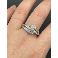 Ladies 9ct White Gold Diamond Ring Set