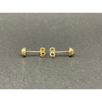 Ladies 18ct Yellow Gold Half Circle Stud Earrings