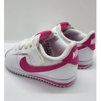 Nike Cortez EasyOn Baby Toddler Shoes White Laser Fuchsia Size US 5C UK 4.5