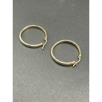 Ladies 9ct Yellow Gold Round Hoop Earrings
