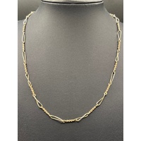 Ladies 9ct Yellow Gold Trombone Twist Link Necklace