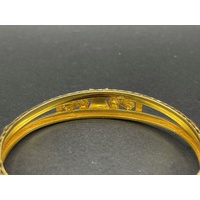 Ladies 23ct Yellow Gold Round Pattern Bangle