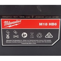 Milwaukee M18 HB6 6.0Ah Redlithium-Ion M18 High Output Battery Pack