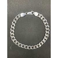 Mens 925 Sterling Silver Curb Link Bracelet