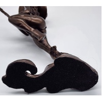 Nude Witch on Broom Bronze Statue 27cm High x 15cm Wide