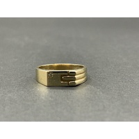 Mens 9ct Yellow Gold Signet Diamond Ring