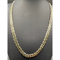 Men's 9ct Yellow Gold Double Birdseye/Anchor Link Necklace