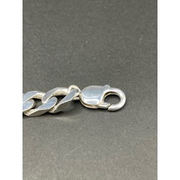 Mens 925 Sterling Silver ID Curb Link Bracelet
