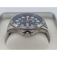 Q&Q Mens Stainless Steel Quartz Analog Watch with Day and Date Display