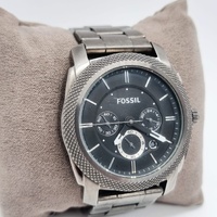 Fossil Mens Machine Chronograph Black Dial Stainless Steel Watch FS4662
