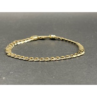 Mens 9ct Yellow Gold Curb Link Bracelet