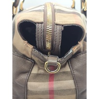 Burberry Mason House Check Canvas and Leather Diaper Tote Bag with Dust Bag Box