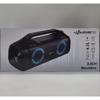 SoundTec 2.0CH Boombox Portable Bluetooth Speaker with Built-In Powerbank