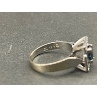 Ladies 18ct White Gold Diamond and Sapphire Ring