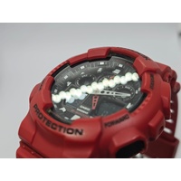 Casio G-Shock GA-100B Analog Digital Resin Strap Mens Red Watch 200m WR