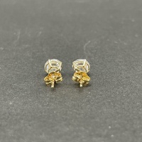 Unisex 9ct Yellow Gold Cubic Zirconia Stud Earrings