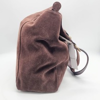 Evity Suede Leather Tote Handbag Classic Brown