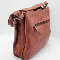 Evity Genuine Leather Shoulder Bag Crossbody Purse Reddish Brown with Dust Bag
