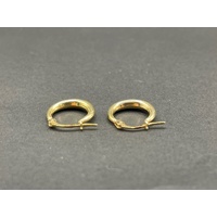 Ladies 9ct Yellow Gold Round Huggie Hoop Earrings