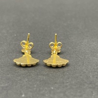 Ladies 18ct Yellow Gold Fan Dangle Earrings