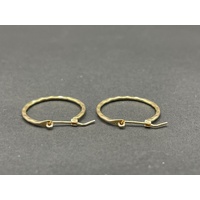 Ladies 9ct Yellow Gold Round Hoop Earrings