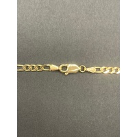 Ladies 9ct Yellow Gold Figaro Link Chain & Bar Pendant