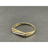 Mens 9ct Yellow Gold Diamond Signet Ring