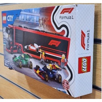 LEGO City 60445 Formula 1 F1 Truck with RB20 and ARM24 Cars 1086pcs Racing Set