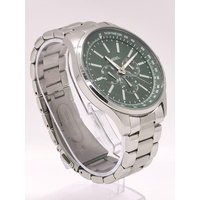 Chisel Mens Silver Tone Green Multi Dial 50m Water Resistant Watch 5829203