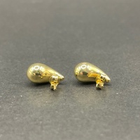 Ladies 18ct Yellow Gold Tear Drop Bubble Stud Earrings