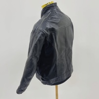 Rivet Bike Jacket Size 48 Black Leather Motorcycle Jacket Mens Protective Gear